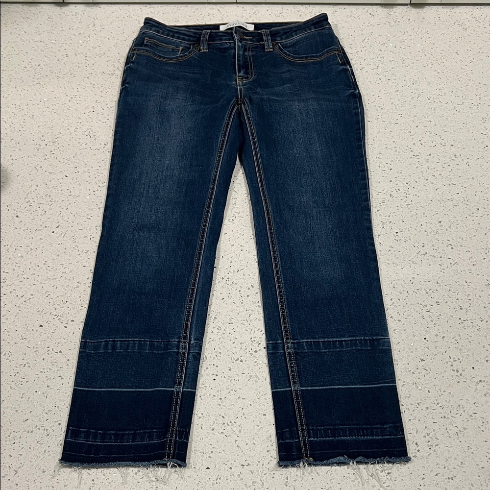 KENNETH COLE REACTION Ankle Straight Leg Stretch Women's Dark Blue Jeans Size 29